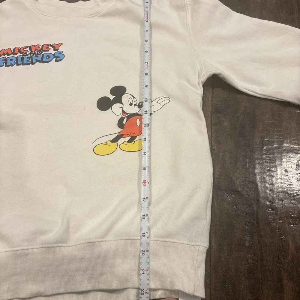 Disney Parks Mickey & Friends Character Cream Pullover Sweatshirt Crewneck ~XS